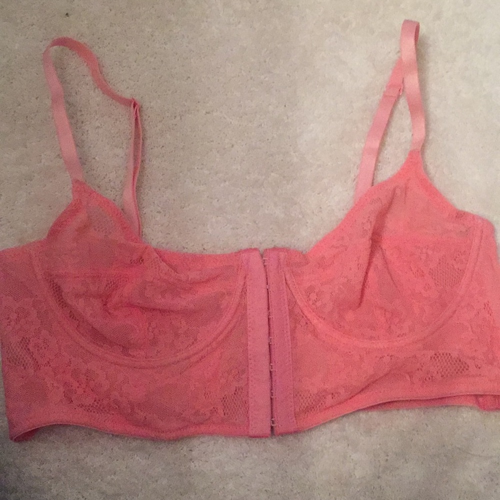 Pink lace bralette